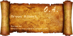 Orvos Albert névjegykártya